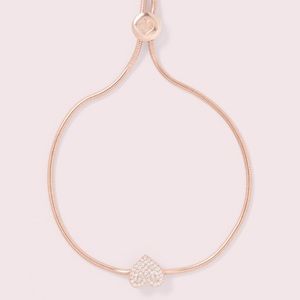 Yours truly pave heart slider bracelet